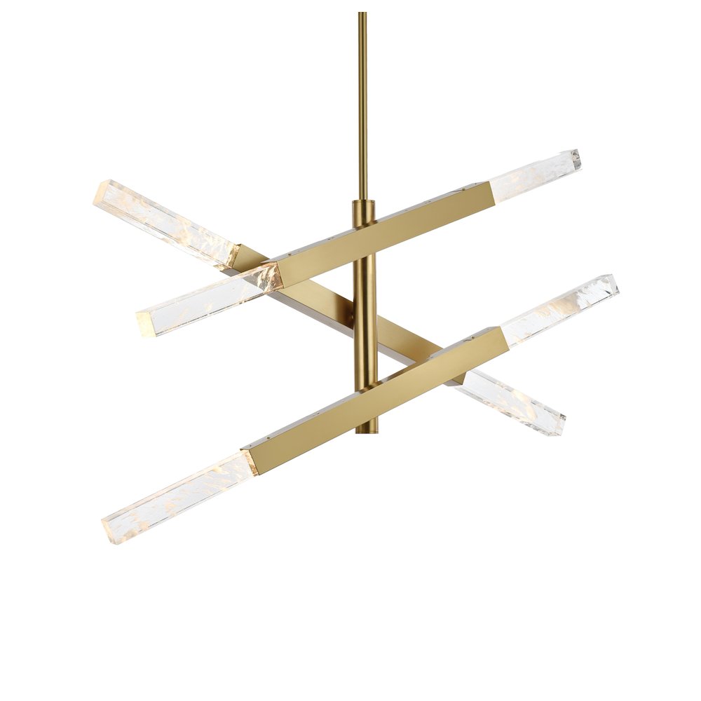 Ari 3-Bar Pendant In Satin Gold. Picture 3