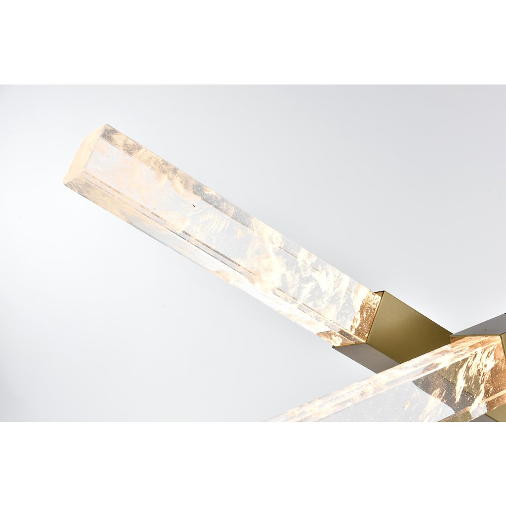 Ari 3-Bar Pendant In Satin Gold. Picture 4