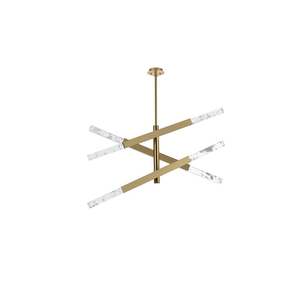 Ari 3-Bar Pendant In Satin Gold. Picture 7