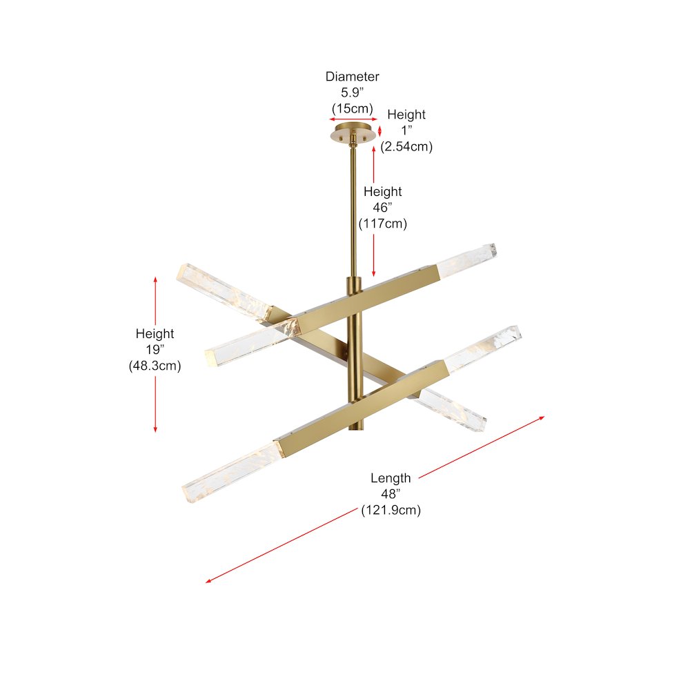 Ari 3-Bar Pendant In Satin Gold. Picture 8