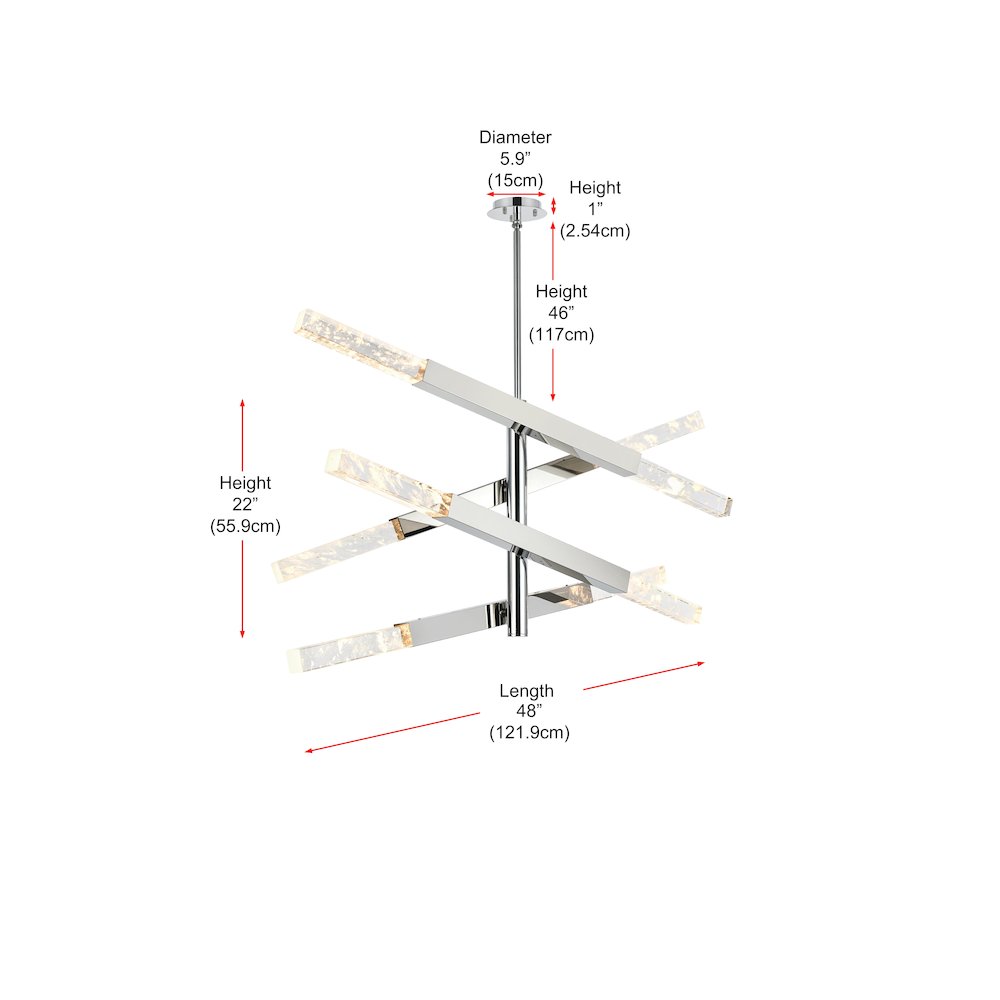 Ari 4-Bar Pendant In Chrome. Picture 8