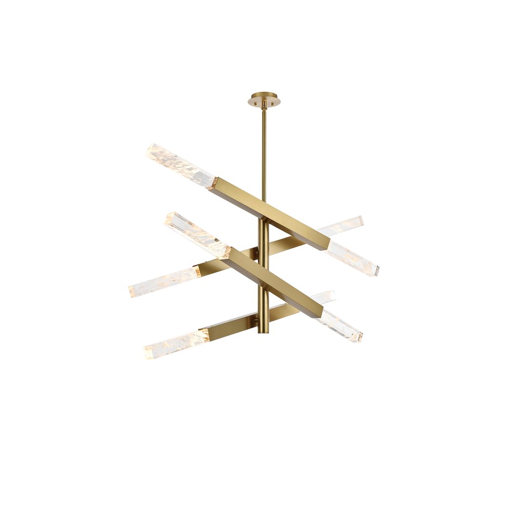 Ari 4-Bar Pendant In Satin Gold. Picture 1