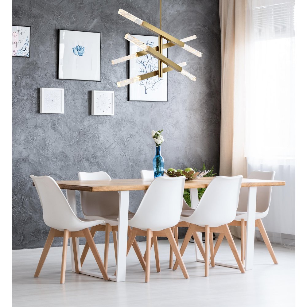 Ari 4-Bar Pendant In Satin Gold. Picture 2