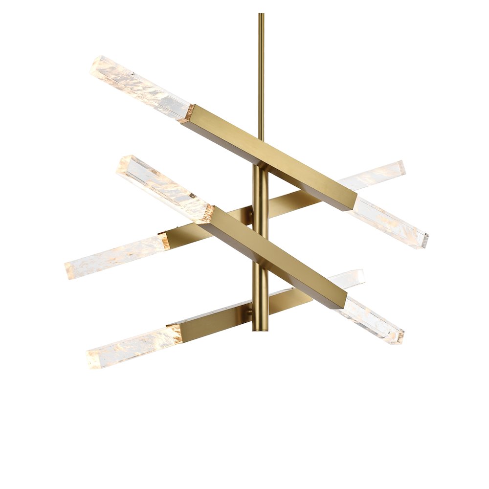 Ari 4-Bar Pendant In Satin Gold. Picture 3