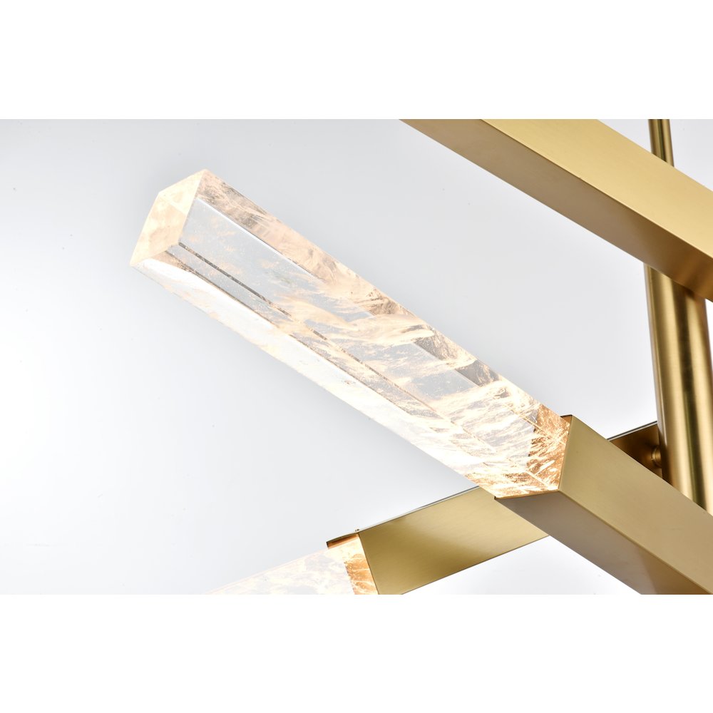 Ari 4-Bar Pendant In Satin Gold. Picture 4