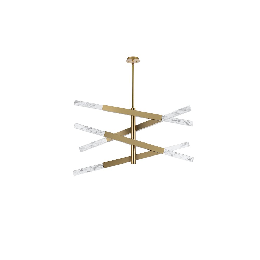Ari 4-Bar Pendant In Satin Gold. Picture 7