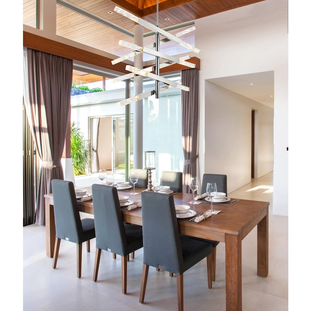 Ari 6-Bar Pendant In Chrome. Picture 2