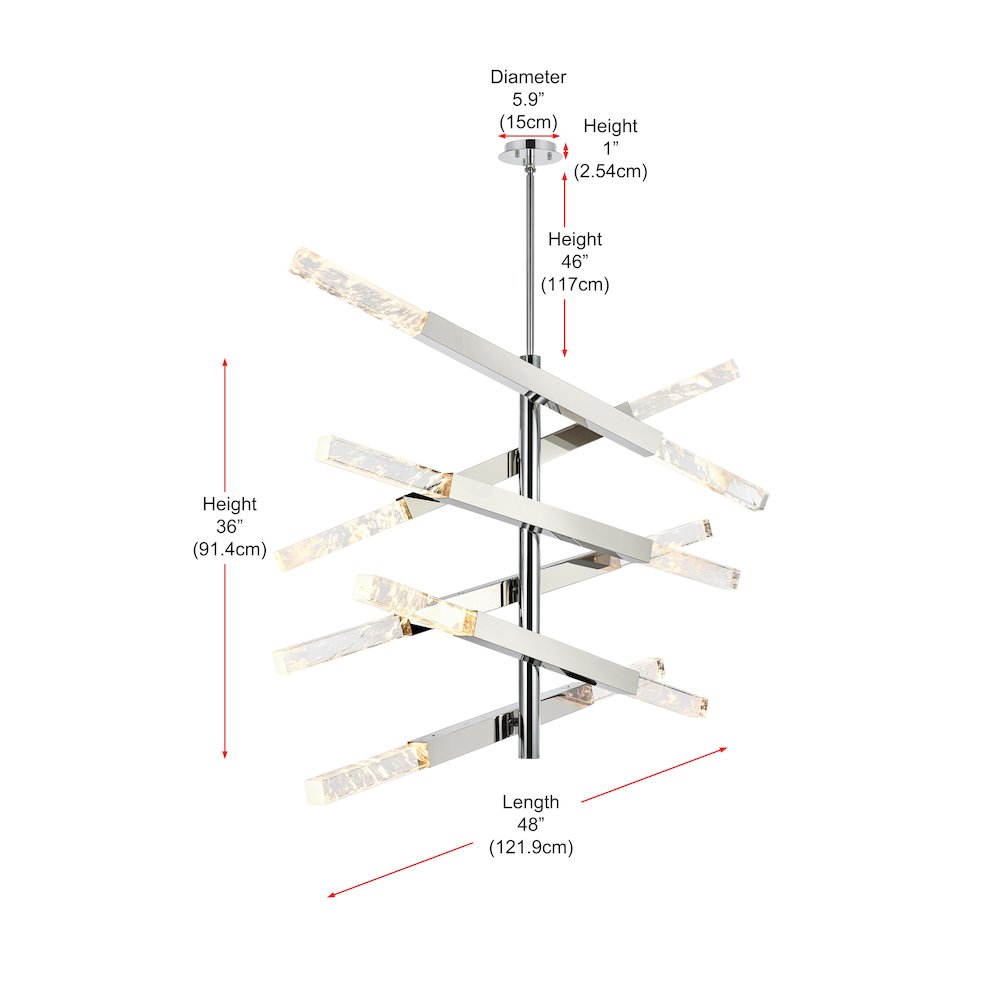 Ari 6-Bar Pendant In Chrome. Picture 8