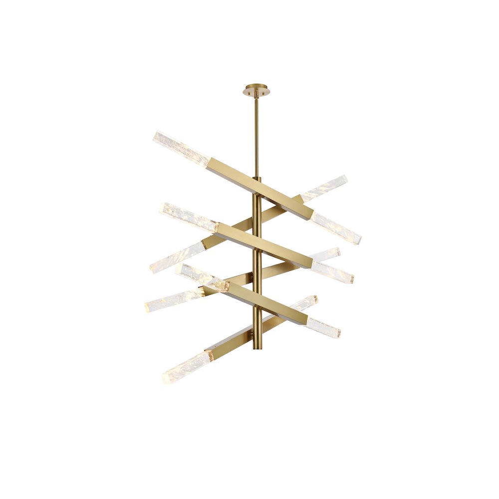 Ari 6-Bar Pendant In Satin Gold. Picture 1
