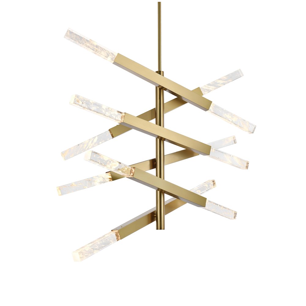 Ari 6-Bar Pendant In Satin Gold. Picture 3