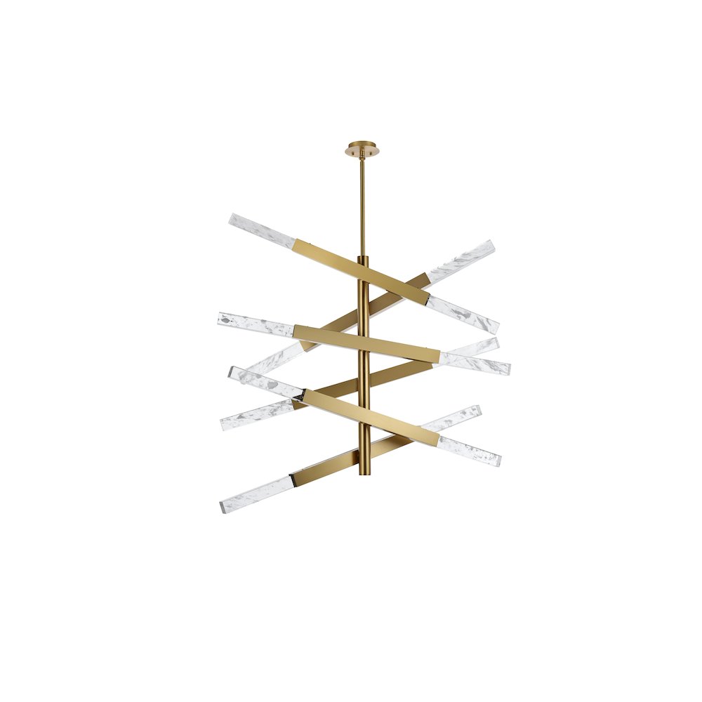 Ari 6-Bar Pendant In Satin Gold. Picture 7