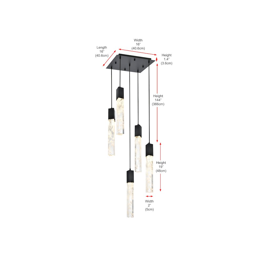 Aurora 16 inch Pendant in Black. Picture 9