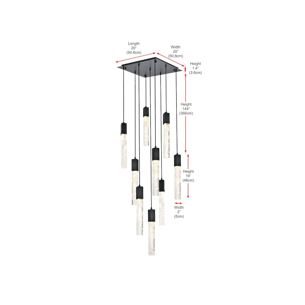 Aurora 20 inch Pendant in Black. Picture 9