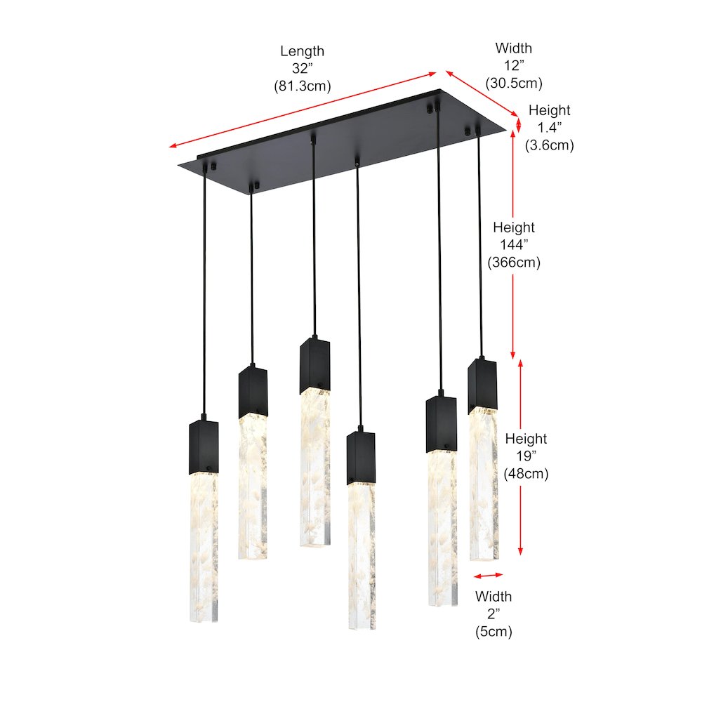 Aurora 32 inch Pendant in Black. Picture 10