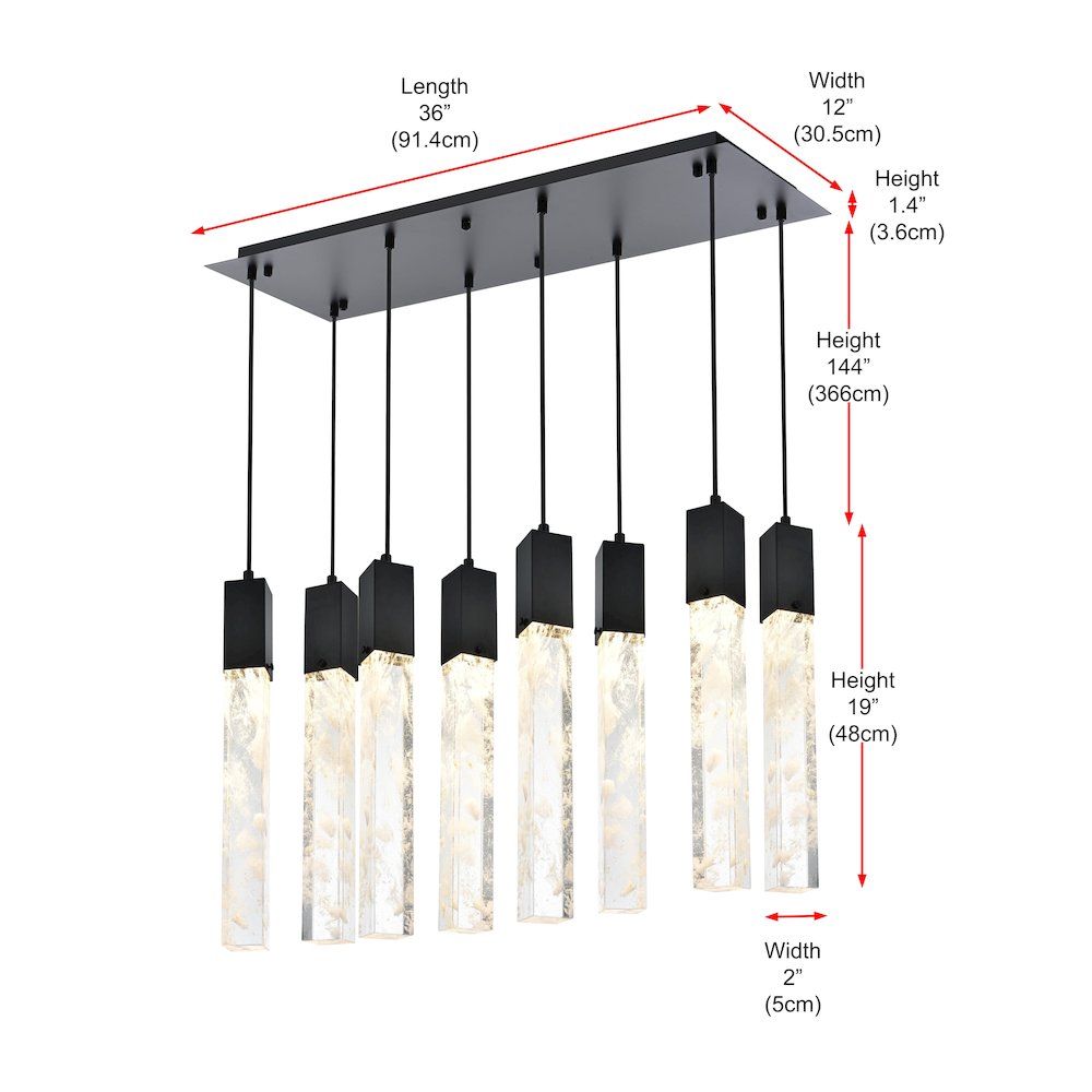 Aurora 36 inch Pendant in Black. Picture 10