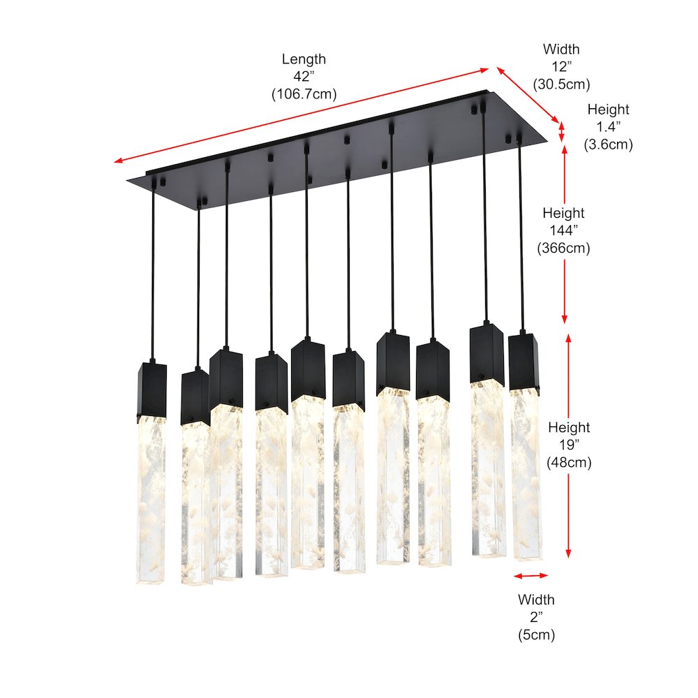 Aurora 42 inch Pendant in Black. Picture 10