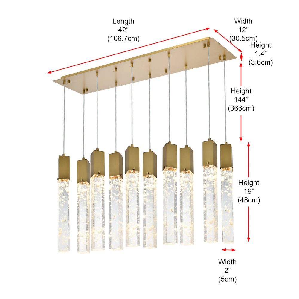 Aurora 42 inch Pendant in Satin Gold. Picture 10