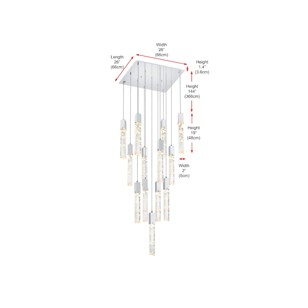 Aurora 26 inch Pendant in Chrome. Picture 10