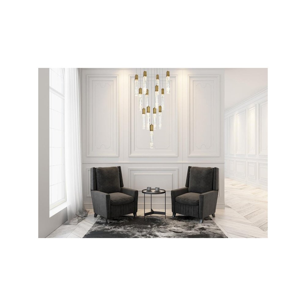 Aurora 26 inch Pendant in Satin Gold. Picture 2