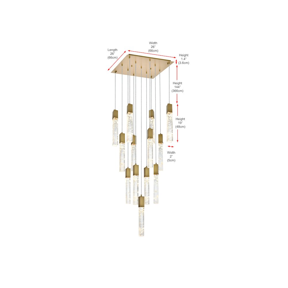 Aurora 26 inch Pendant in Satin Gold. Picture 10