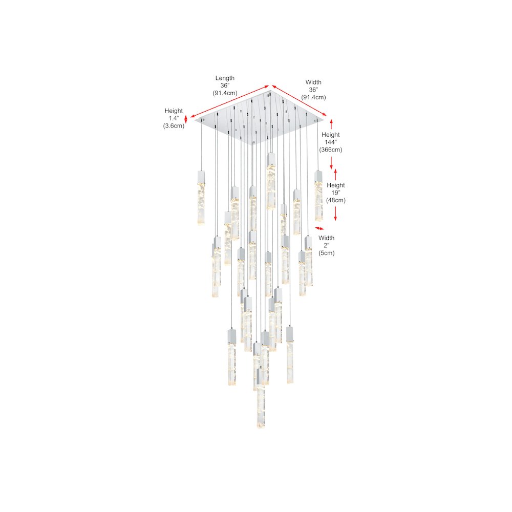 Aurora 36 inch Chandelier in Chrome. Picture 10