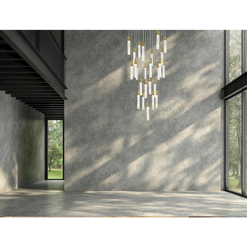 Aurora 36 inch Chandelier in Satin Gold. Picture 2