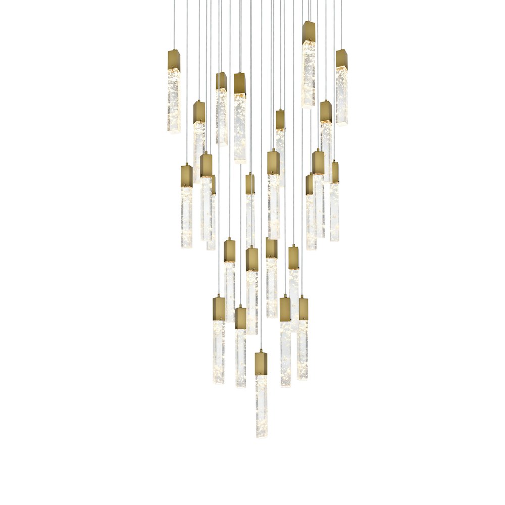 Aurora 36 inch Chandelier in Satin Gold. Picture 3