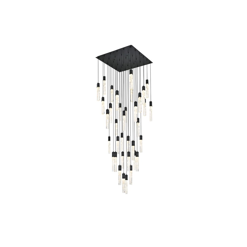 Aurora 42 inch Chandelier in Black. Picture 1