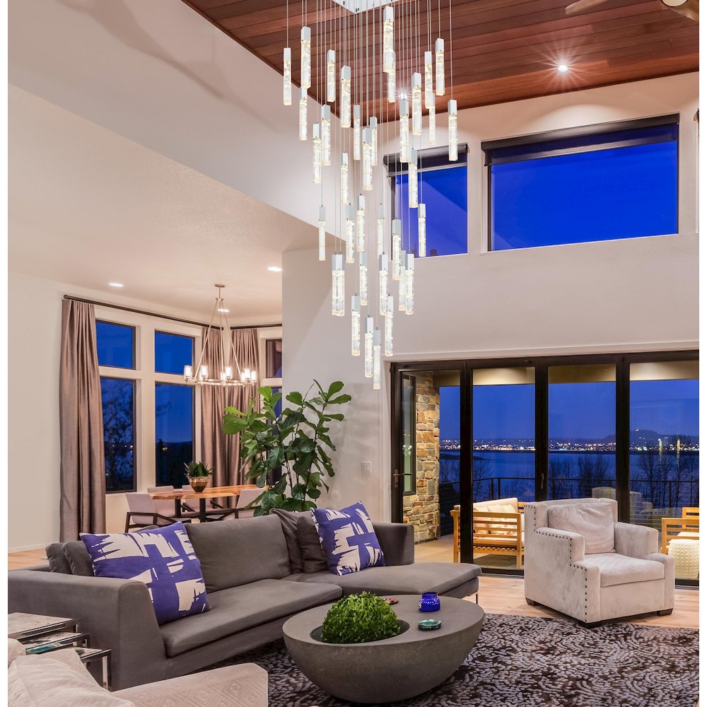 Aurora 42 inch Chandelier in Chrome. Picture 9