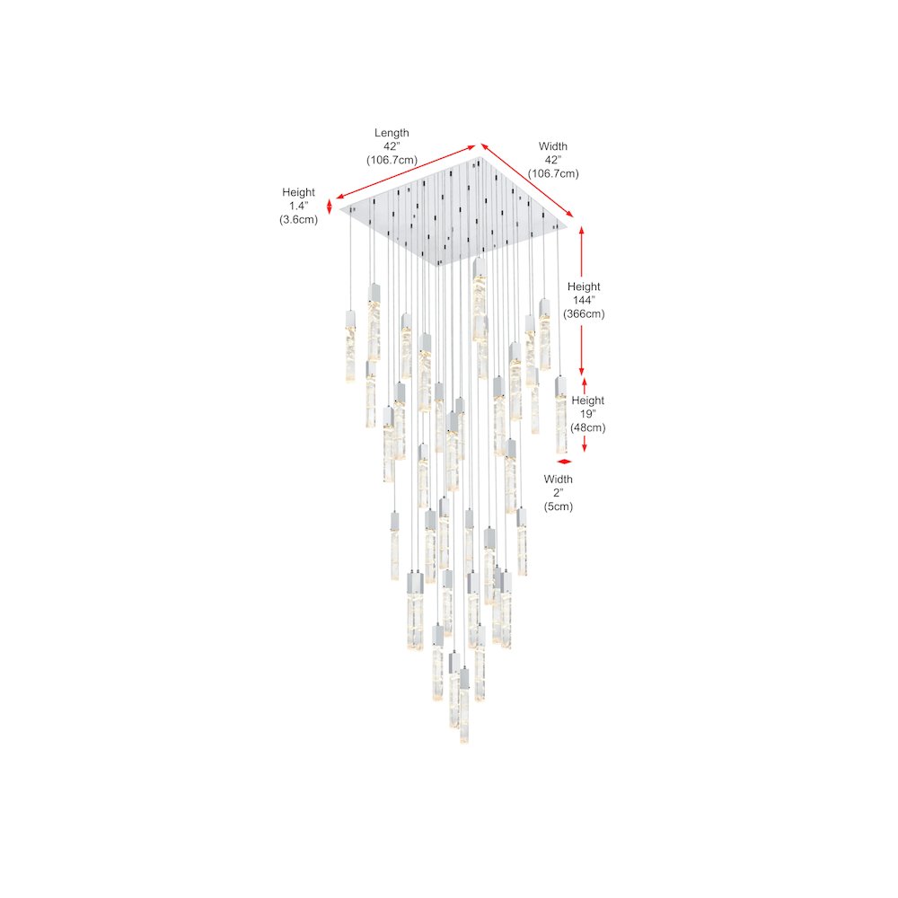 Aurora 42 inch Chandelier in Chrome. Picture 10