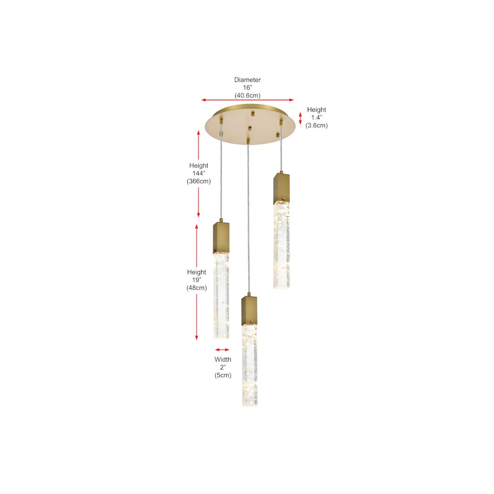 Aurora 16 inch Chandelier in Satin Gold. Picture 9
