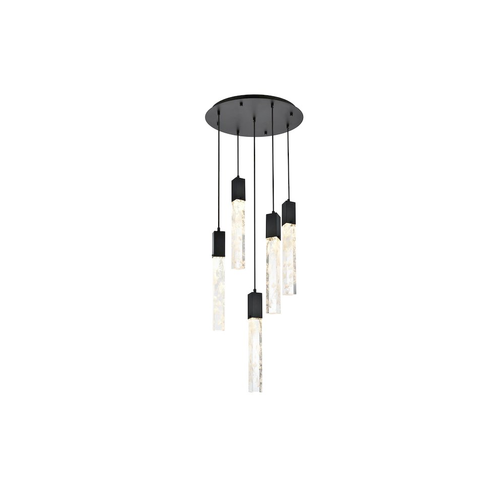 Aurora 20 inch Chandelier in Black. Picture 1