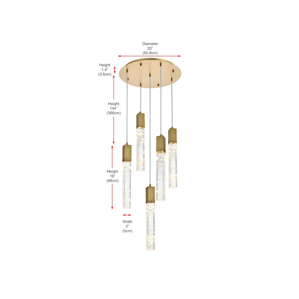Aurora 20 inch Chandelier in Satin Gold. Picture 9