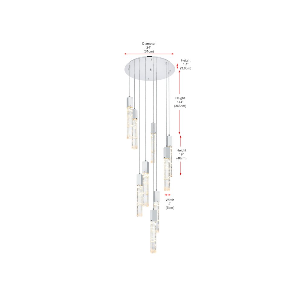 Aurora 24 inch Chandelier in Chrome. Picture 10