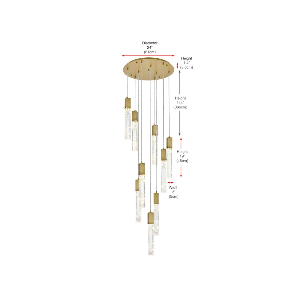 Aurora 24 inch Chandelier in Satin Gold. Picture 10