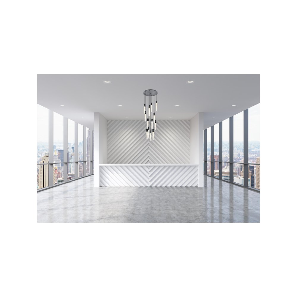 Aurora 30 inch Chandelier in Black. Picture 2