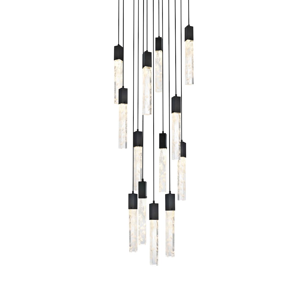 Aurora 30 inch Chandelier in Black. Picture 3