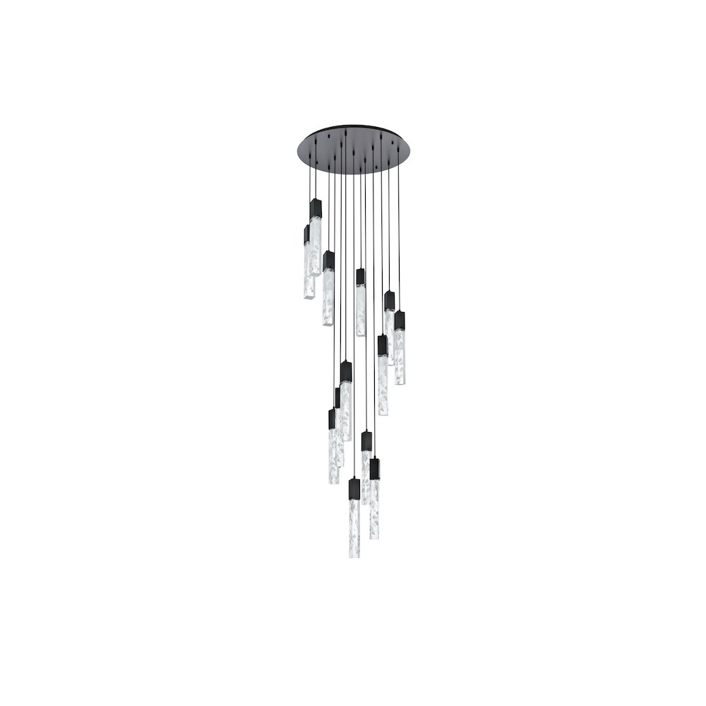 Aurora 30 inch Chandelier in Black. Picture 8