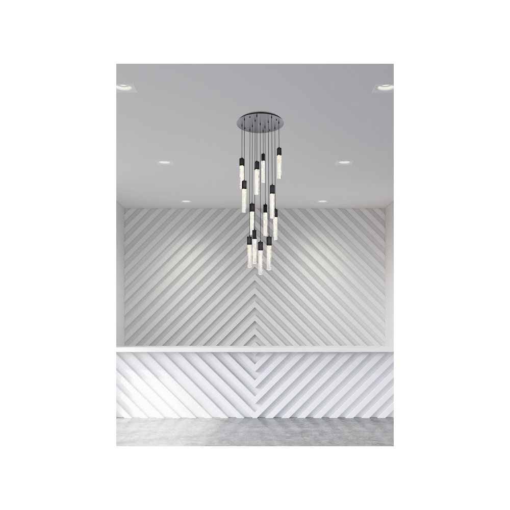 Aurora 30 inch Chandelier in Black. Picture 9