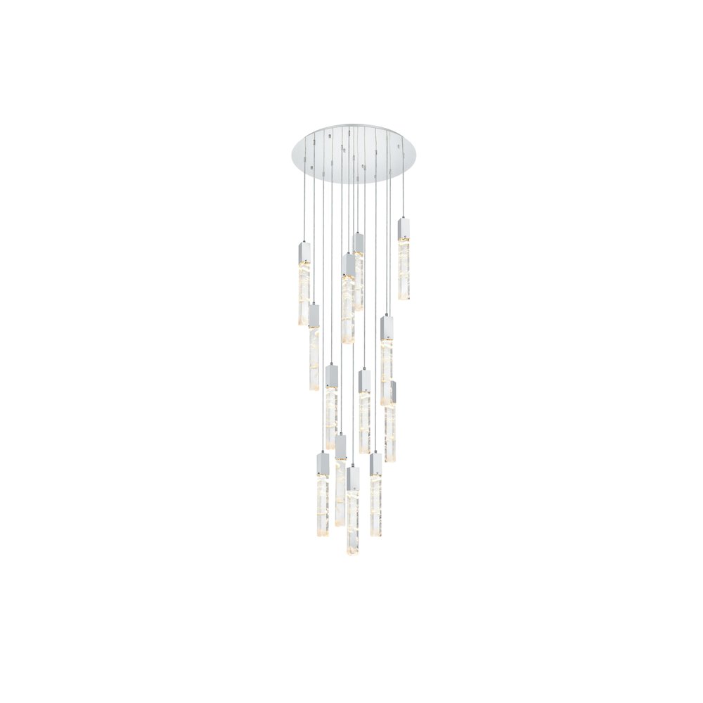 Aurora 30 inch Chandelier in Chrome. Picture 1