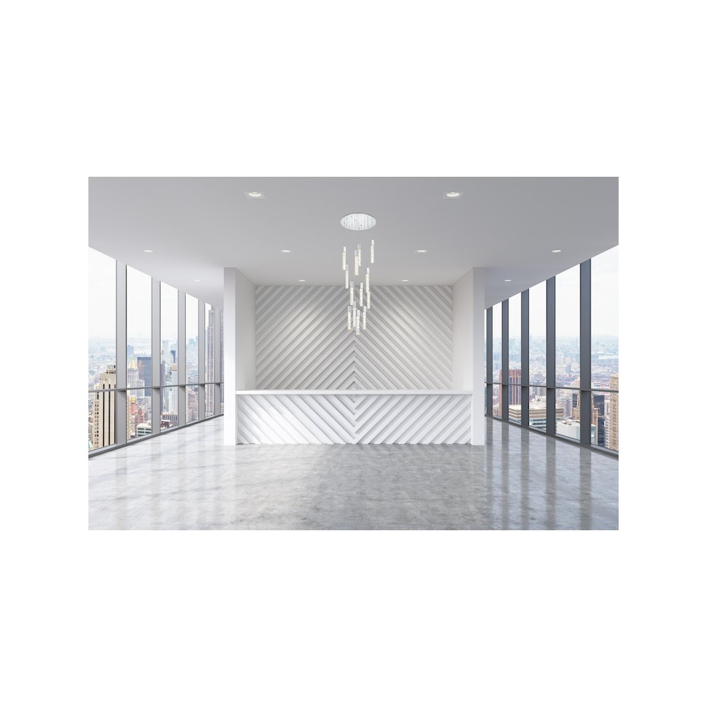 Aurora 30 inch Chandelier in Chrome. Picture 2