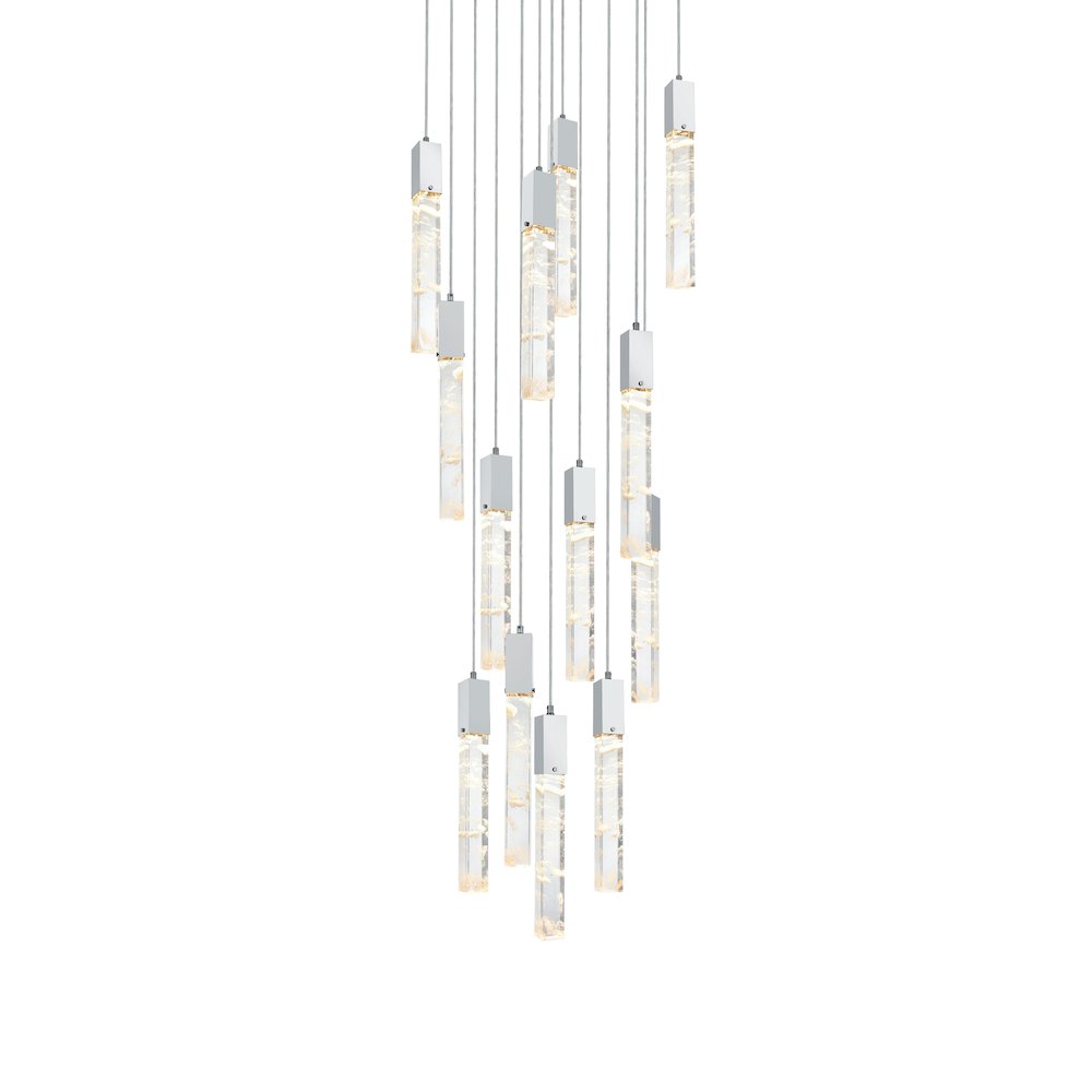 Aurora 30 inch Chandelier in Chrome. Picture 3