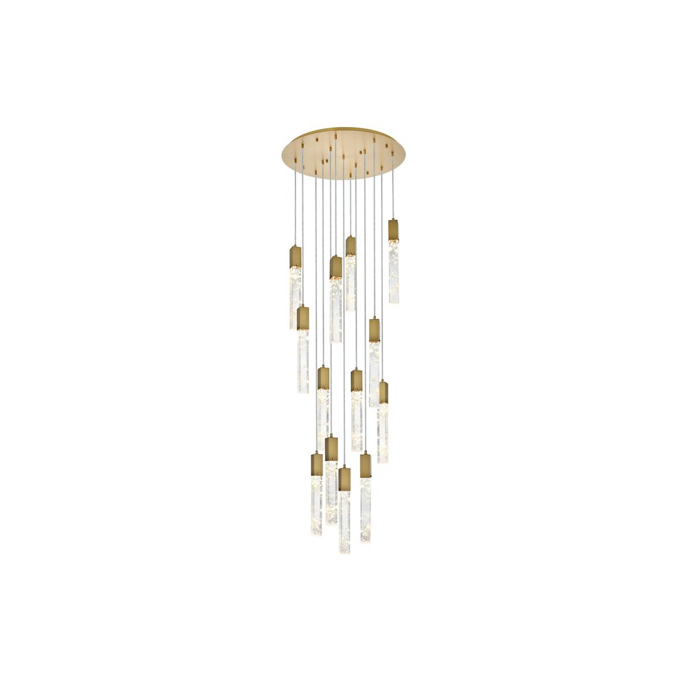 Aurora 30 inch Chandelier in Satin Gold. Picture 1