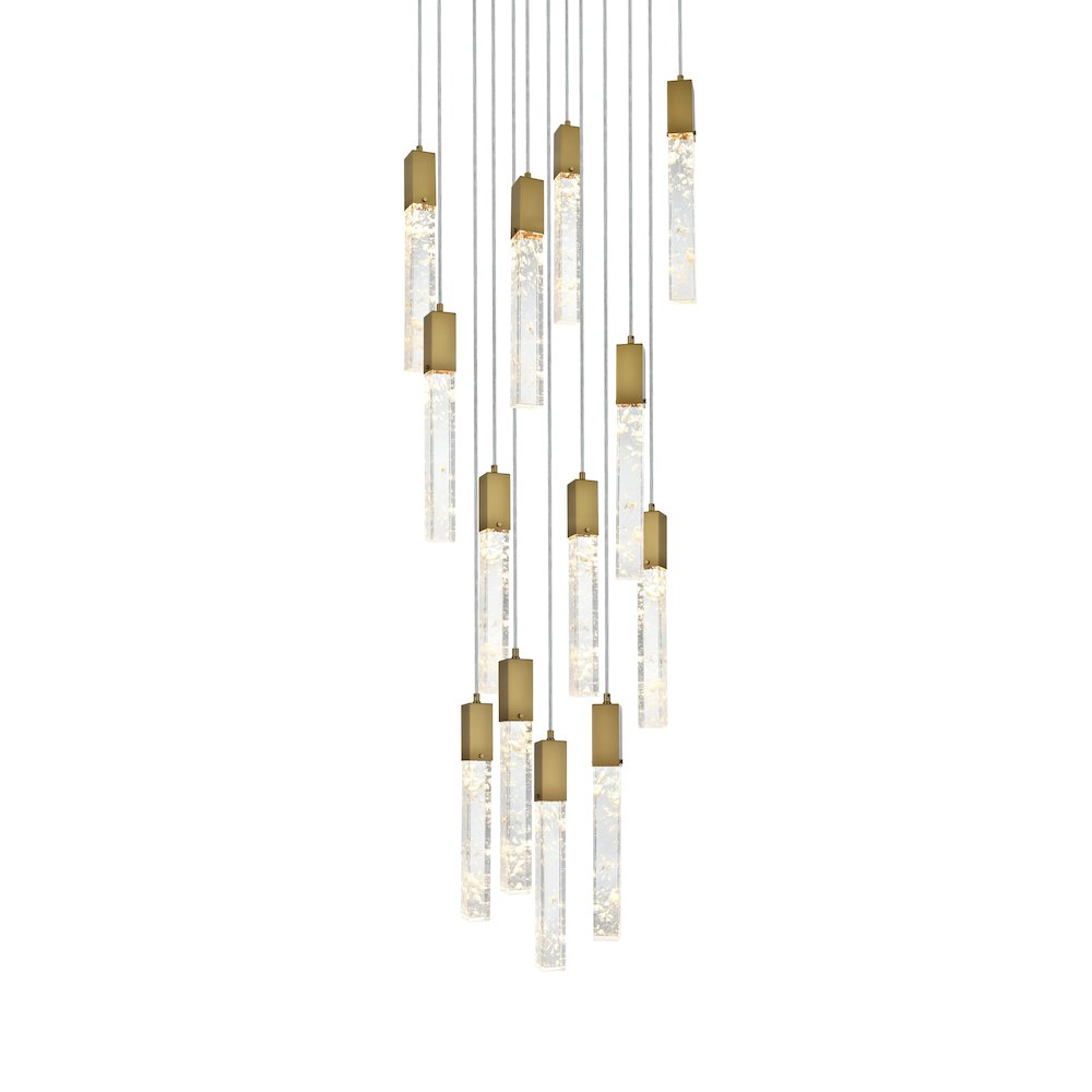 Aurora 30 inch Chandelier in Satin Gold. Picture 3