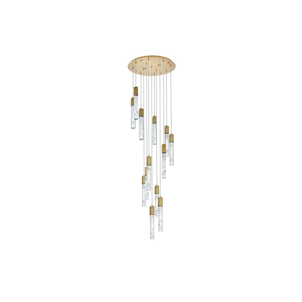 Aurora 30 inch Chandelier in Satin Gold. Picture 8