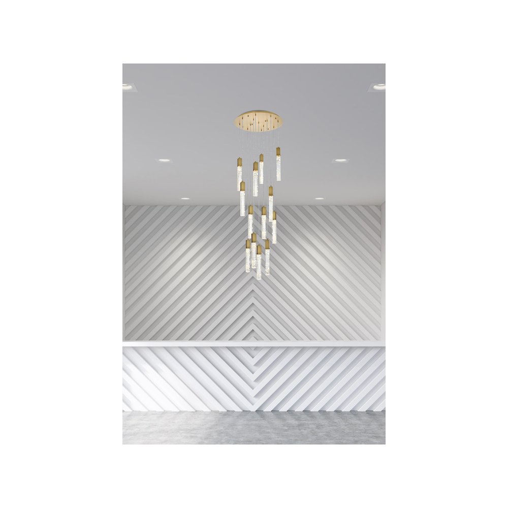 Aurora 30 inch Chandelier in Satin Gold. Picture 9
