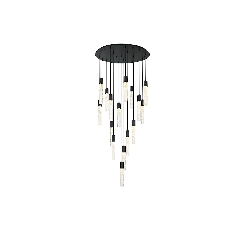 Aurora 36 inch Chandelier in Black. Picture 1