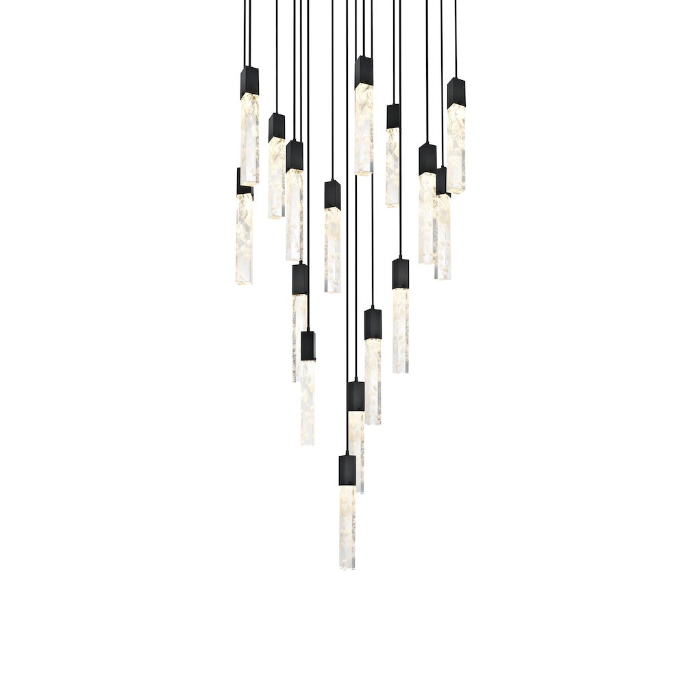 Aurora 36 inch Chandelier in Black. Picture 3
