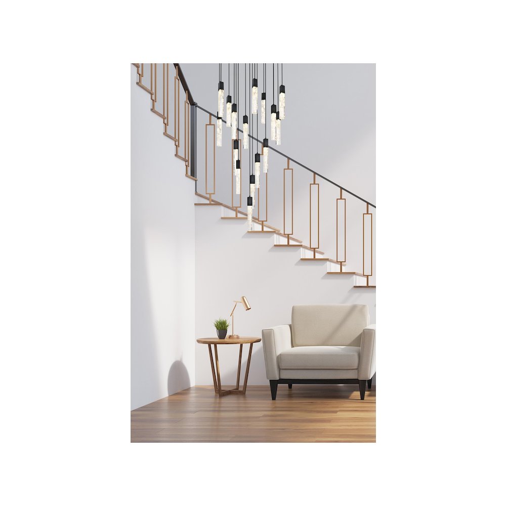 Aurora 36 inch Chandelier in Black. Picture 9