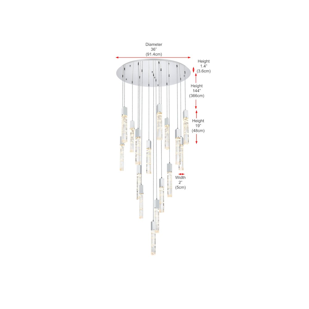 Aurora 36 inch Chandelier in Chrome. Picture 10
